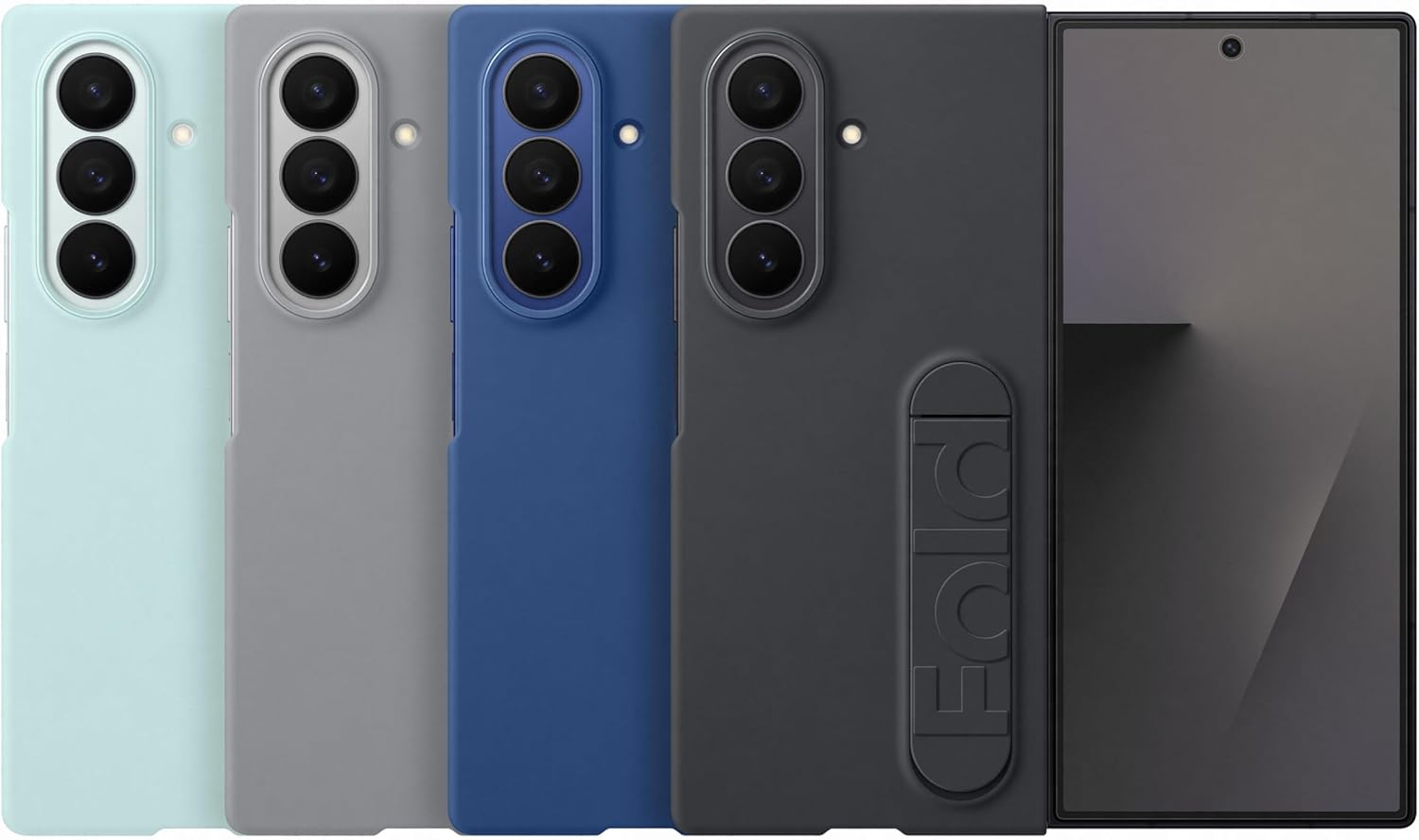 Samsung Silicone Case Cover con cinturino a cavalletto per Galaxy Z Fold7, Gray