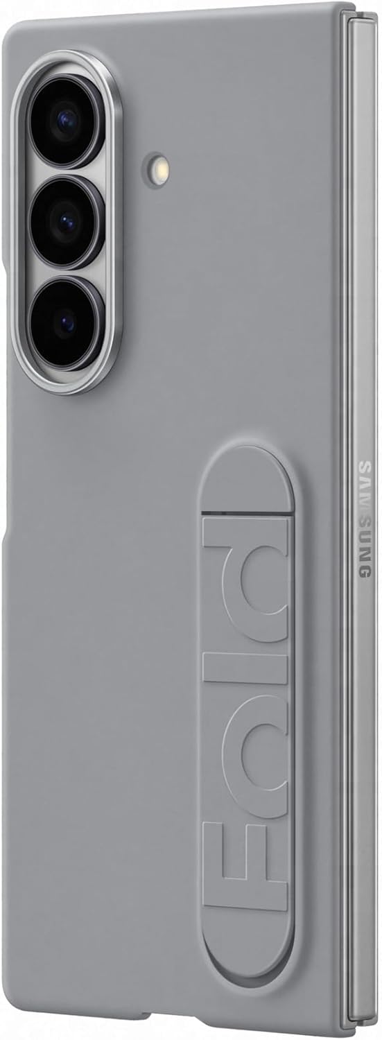 Samsung Silicone Case Cover con cinturino a cavalletto per Galaxy Z Fold7, Gray