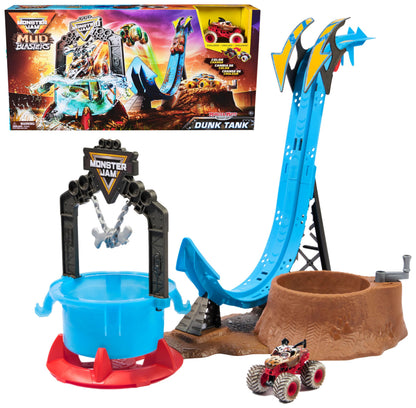 Monster Jam Mud Blasters, Monster Mutt Dalmatian Dunk Tank Playset, Colour Change Action, Kids’ Toy Gifts for Boys and Girls Aged 3 and Up