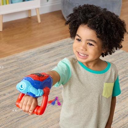 Marvel Spidey and His Amazing Friends – Water-Webs Bubble Slinger Electronic Bubble Toy with 3 Wands, Bubble Solution & Refill Funnel – Roleplay Toy for Kids Ages 3 and Up