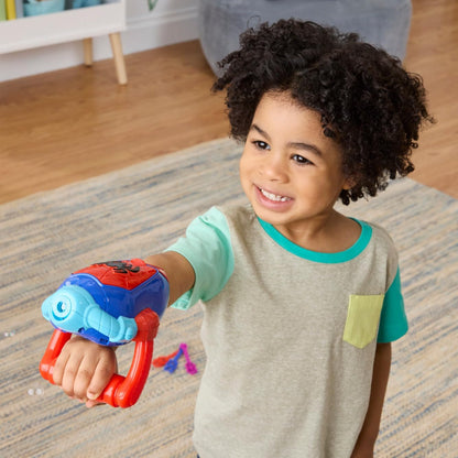 Marvel Spidey and His Amazing Friends – Water-Webs Bubble Slinger Electronic Bubble Toy with 3 Wands, Bubble Solution & Refill Funnel – Roleplay Toy for Kids Ages 3 and Up