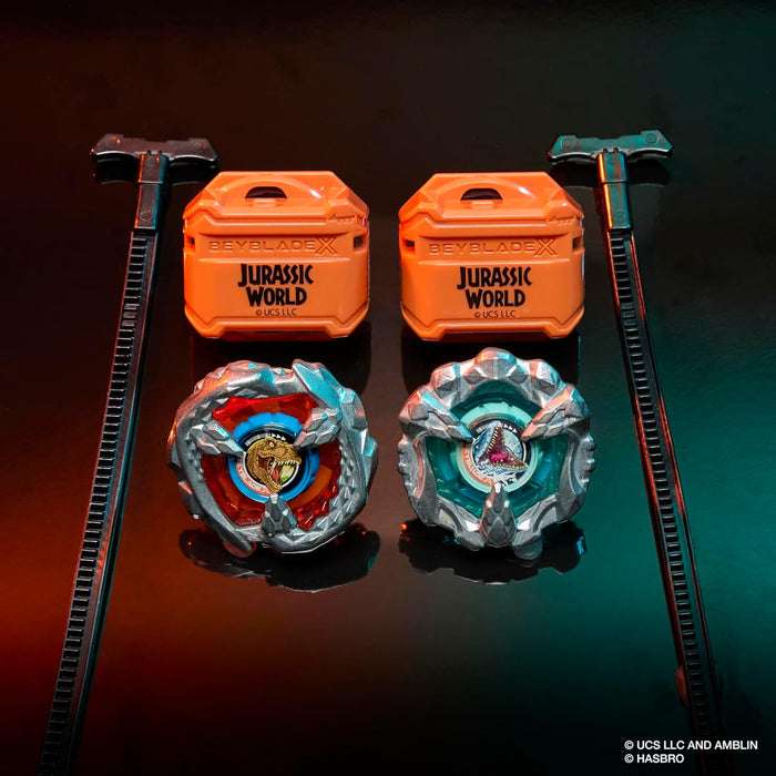 Beyblade X Jurassic World Collab T. Rex vs Mosasaurus Multipack Set