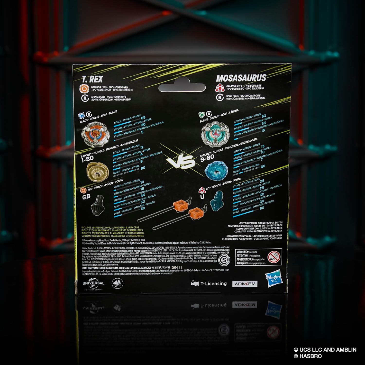 Beyblade X Jurassic World Collab T. Rex vs Mosasaurus Multipack Set