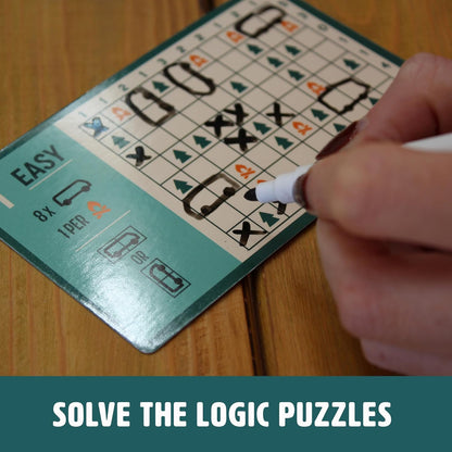 Professor PUZZLE Happy Camper Logic Puzzles | Fun and Challenging Brain Teaser Game for Adults & Kids | Travel-Friendly Camping Brain Training Set | Improve Critical Thinking & Problem-Solving Skills