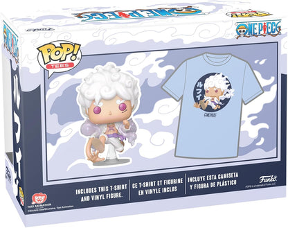Loungefly POP! & TEE: OP - Luffy Fifth Gear - M - One Piece - T-Shirt - Clothes With Collectable Vinyl Figure - Gift Idea - Toys and Short Sleeve Top for Adults Unisex Men and Women - Anime Fans