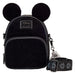 Loungefly Mickey Cordtasche, wandelbar, Schwarz, Schwarz, Umwandelbare Umhängetasche