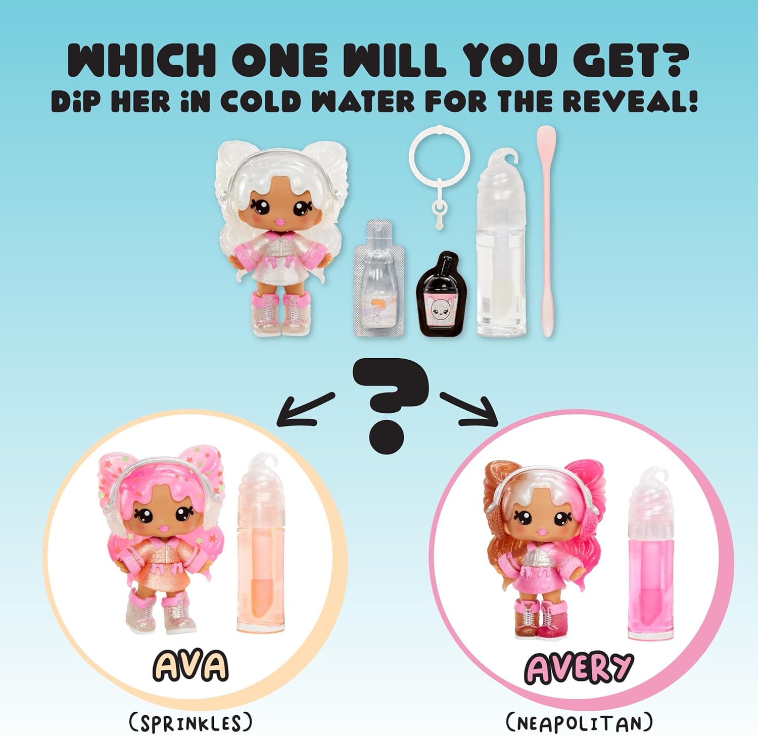 Yummiland Lip Gloss Doll - Mystery Chase - Incluye Kit de Brillo de Labios DIY, para Niños y Niñas Mayores de 4 años