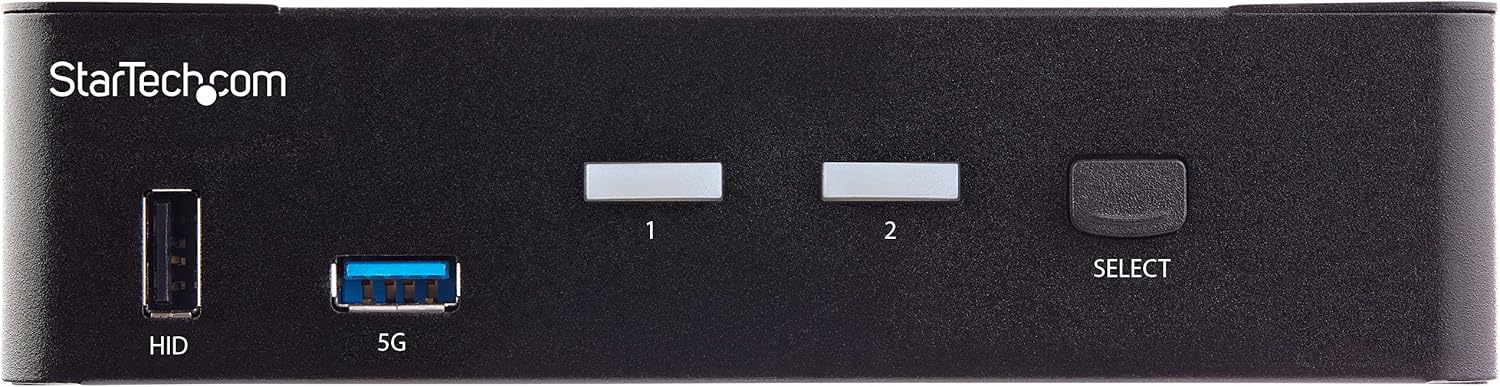 StarTech.com 2 Port HDMI KVM Switch - Single Monitor 4K 60Hz Ultra HD HDR - Desktop HDMI 2.0 KVM Switch with 2 Port USB 3.0 Hub (5Gbps) and 4x USB 2.0 HID, Audio - Hotkey Switching - TAA(SV231HU34K6