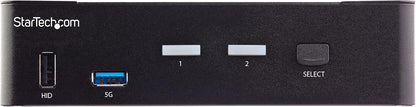 StarTech.com 2 Port HDMI KVM Switch - Single Monitor 4K 60Hz Ultra HD HDR - Desktop HDMI 2.0 KVM Switch with 2 Port USB 3.0 Hub (5Gbps) and 4x USB 2.0 HID, Audio - Hotkey Switching - TAA(SV231HU34K6