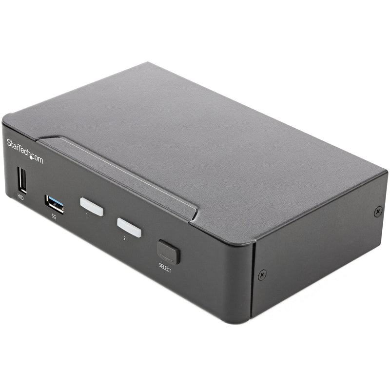 StarTech.com 2 Port HDMI KVM Switch - Single Monitor 4K 60Hz Ultra HD HDR - Desktop HDMI 2.0 KVM Switch with 2 Port USB 3.0 Hub (5Gbps) and 4x USB 2.0 HID, Audio - Hotkey Switching - TAA(SV231HU34K6