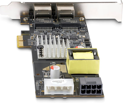 StarTech.com 2-Port 2.5Gbps NBASE-T PoE Network Card, Dual Intel I225-V, 802.3af/at PoE+ Multi-Gigabit NIC, Windows/Linux
