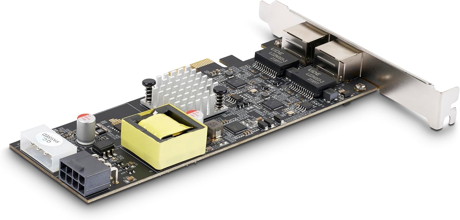 StarTech.com 2-Port 2.5Gbps NBASE-T PoE Network Card, Dual Intel I225-V, 802.3af/at PoE+ Multi-Gigabit NIC, Windows/Linux