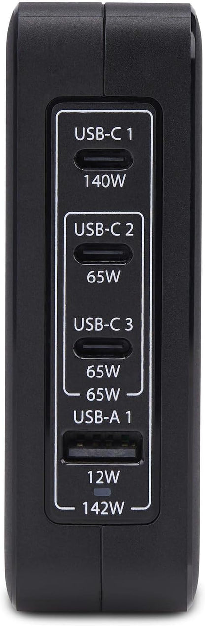 StarTech.com Cargador USB-C/USB-A de Pared GAN PD 140W 3xUSB-C/1xUSB-A - Cargador Internacional para Portátil - Tipo C PD 3.1