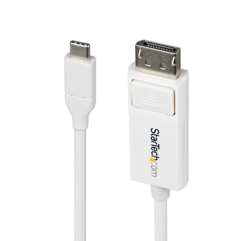StarTech.com 6ft (2m) USB-C to DisplayPort 1.2 Cable, Bidirectional, 4K 60Hz, White Video Adapter Cord for Apple MacBook Pro, Air M1 M2 M3 M4, Mac Mini, Studio, Thunderbolt Compatible