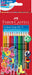 Faber-Castell 201585 - Kleurpotlodenset, 12 stuks, wateroplosbaar, breukvast, voor kinderen en volwassenen