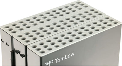Tombow pen box empty for ABT Dual Brush Pens, desk organiser for 108 pens, hinged, with transport handle ideal for artists