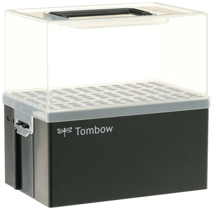 Tombow pen box empty for ABT Dual Brush Pens, desk organiser for 108 pens, hinged, with transport handle ideal for artists