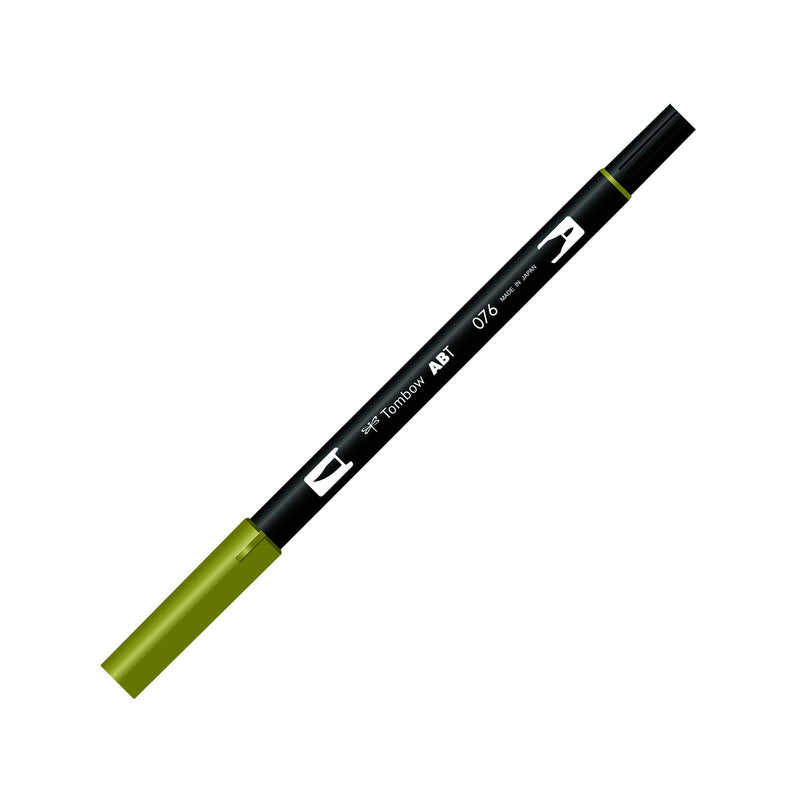 Tombow ABT 076 Dual Brush Pen - Green Ochre