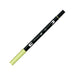Tombow ABT Dual Brush Pen, ABT-090, dual-tip pen, perfect for hand lettering and bullet journaling, water-soluble, lemon cream