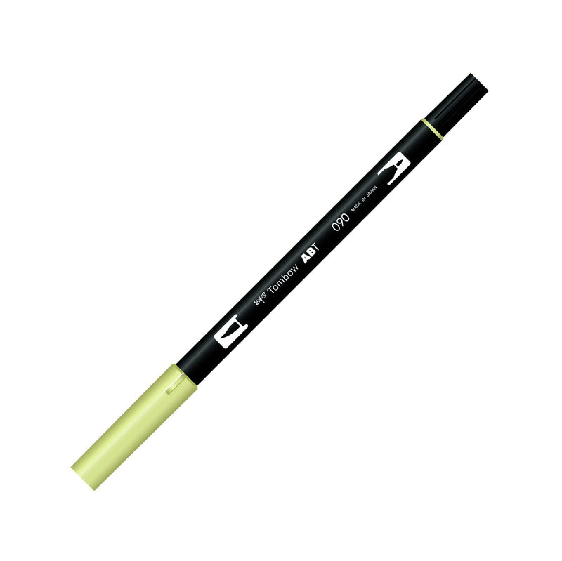 Tombow ABT Dual Brush Pen, ABT-090, dual-tip pen, perfect for hand lettering and bullet journaling, water-soluble, lemon cream