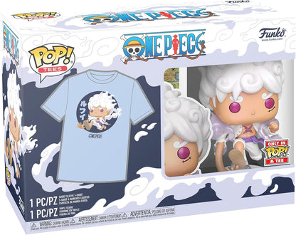 Loungefly POP! & TEE: OP - Luffy Fifth Gear - S - One Piece - T-Shirt - Clothes With Collectable Vinyl Figure - Gift Idea - Toys and Short Sleeve Top for Adults Unisex Men and Women - Anime Fans