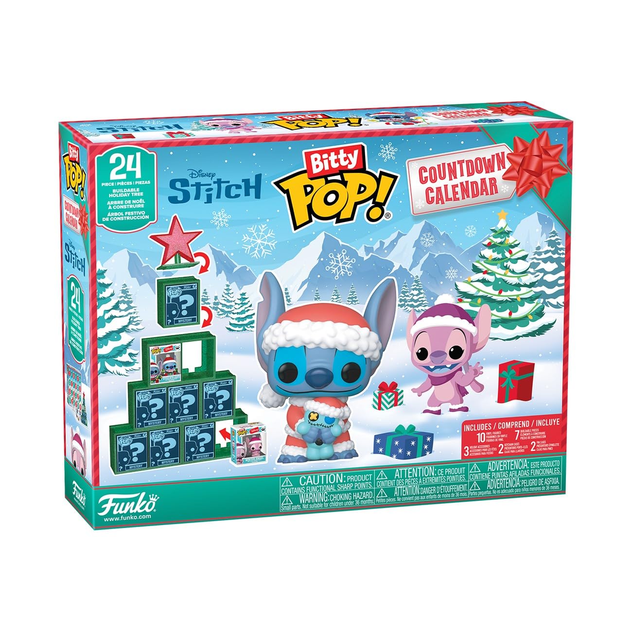 Funko Bitty Pop! Countdown Calendar: Stitch Holiday - Lilo and Stitch - Advent Calendar - 24 Days Of Surprise - Collectable Vinyl Mini Figures - Mystery Box - Gift Idea - Holiday Xmas