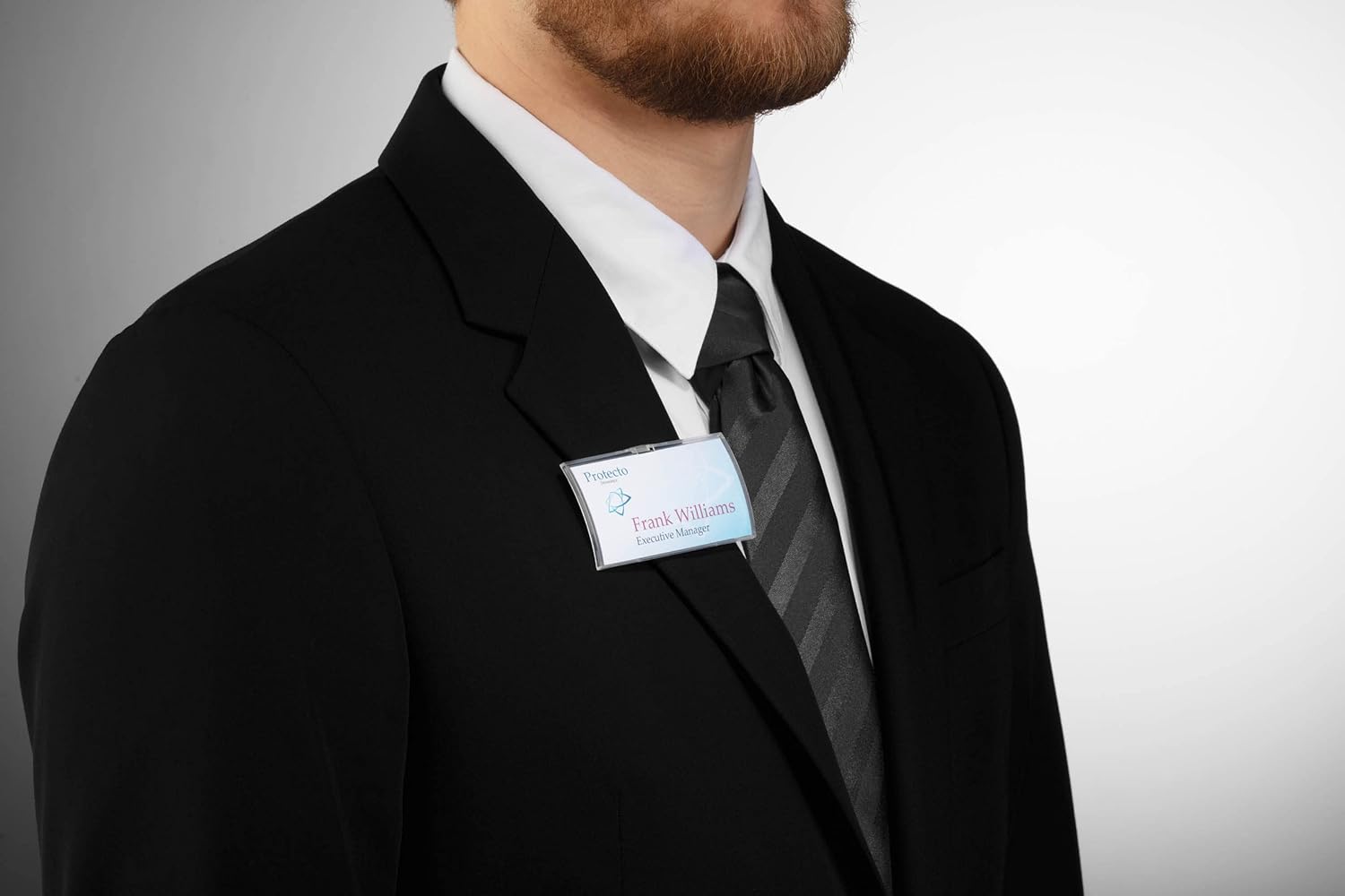 Durable Click Fold Name Badge - 40 x 75mm with Magnet - Anti-Twist - Made from Polypropylene - Pack of 10 - Transparent - Perfect for Events & Exhibitions