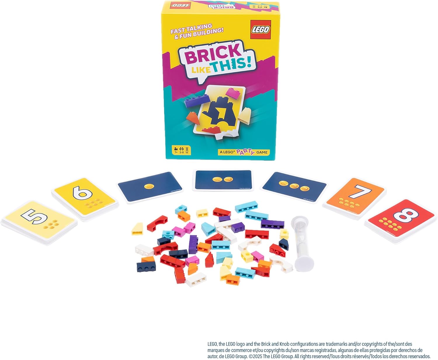 Asmodee Brick Like This! The Official LEGO Party Game - A fast, fun, building game for families, kids, teens, adults – Play in 15mins, with 2-8 Players, Ages 7+, English Version