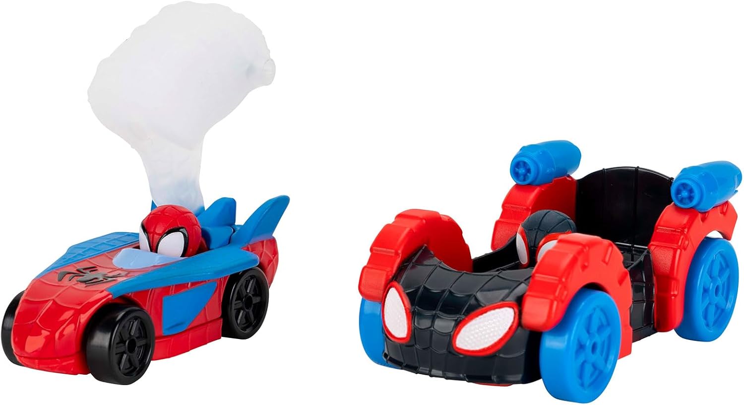 MARVEL Spidey and His Amazing Friends Construction Zone Chaos Track Set - 2-Foot High Dual Race Track with Zip Line, Play Zones, and Exclusive Vehicles