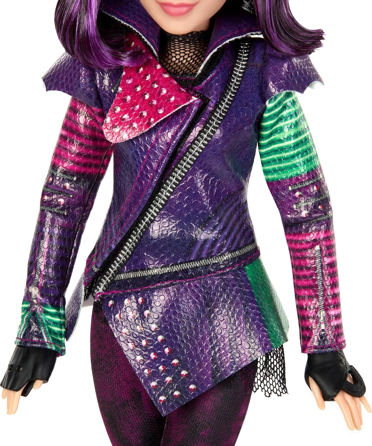 Mattel Descendants Mal Isle of the Lost Tenth Anniversary Fashion Doll with Removable Outfit, Accessory & Bendable Joints, Inspired by the Movies, JFG74, 11 in