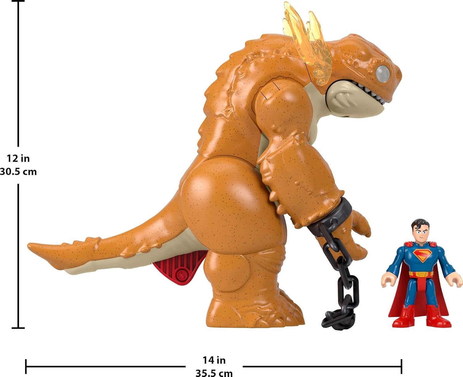 Fisher-Price Imaginext Superman Toy with Lights, Sounds, Motion & 3-inch Action Figure, 10-inch Monster with Chains, JDL07
