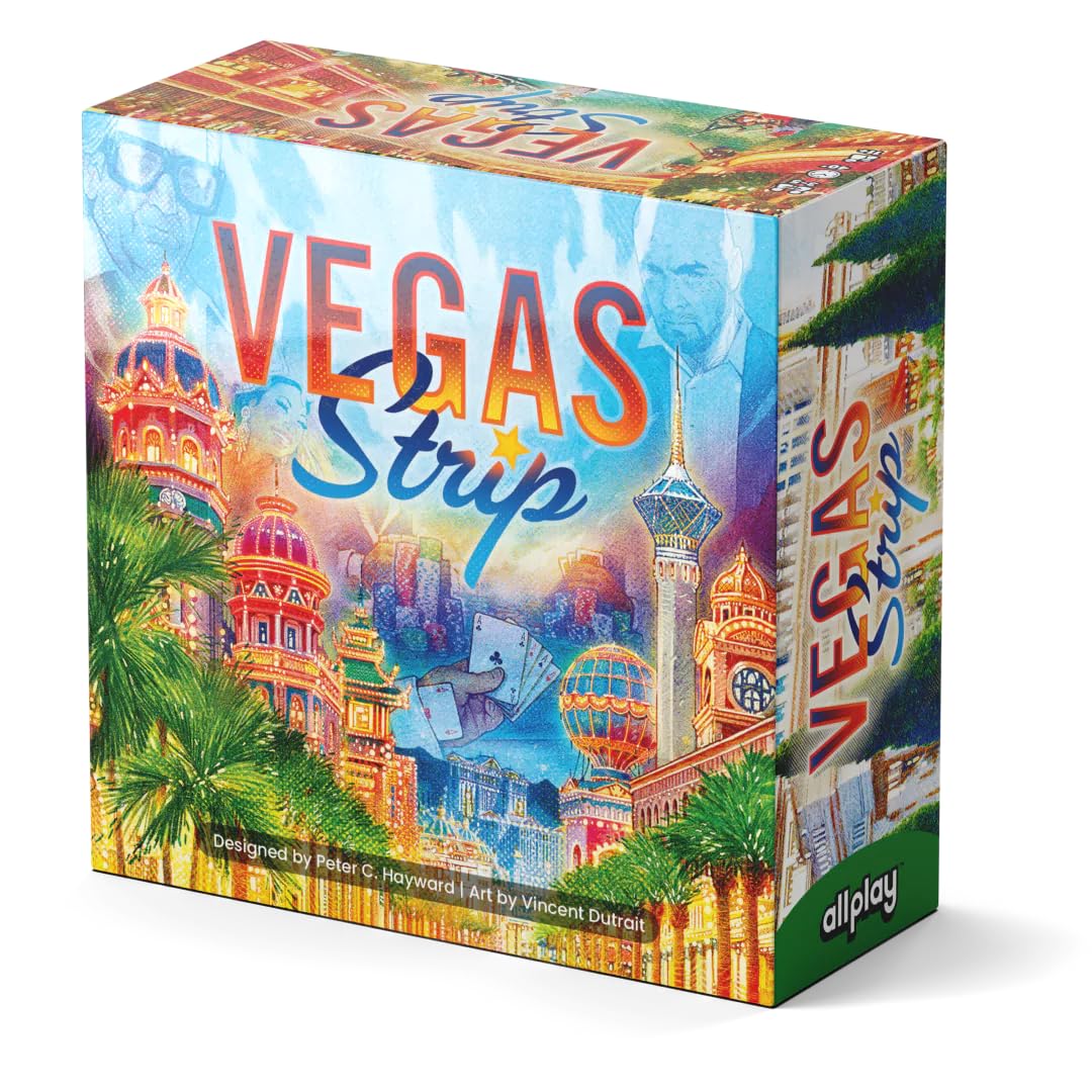 Allplay Vegas Strip Board Game - Bluffing and Deduction for 2-6 Players, Unique Casino Powers, Ages 11+, Small Box Big Game Series