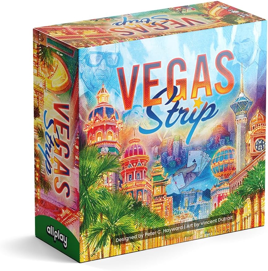 Allplay Vegas Strip Board Game - Bluffing and Deduction for 2-6 Players, Unique Casino Powers, Ages 11+, Small Box Big Game Series