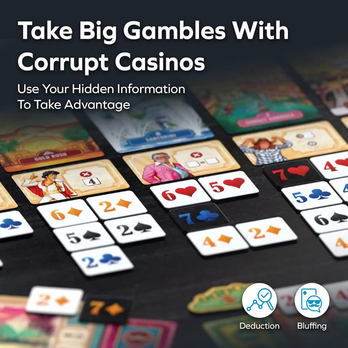 Allplay Vegas Strip Board Game - Bluffing and Deduction for 2-6 Players, Unique Casino Powers, Ages 11+, Small Box Big Game Series