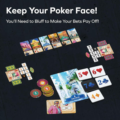 Allplay Vegas Strip Board Game - Bluffing and Deduction for 2-6 Players, Unique Casino Powers, Ages 11+, Small Box Big Game Series