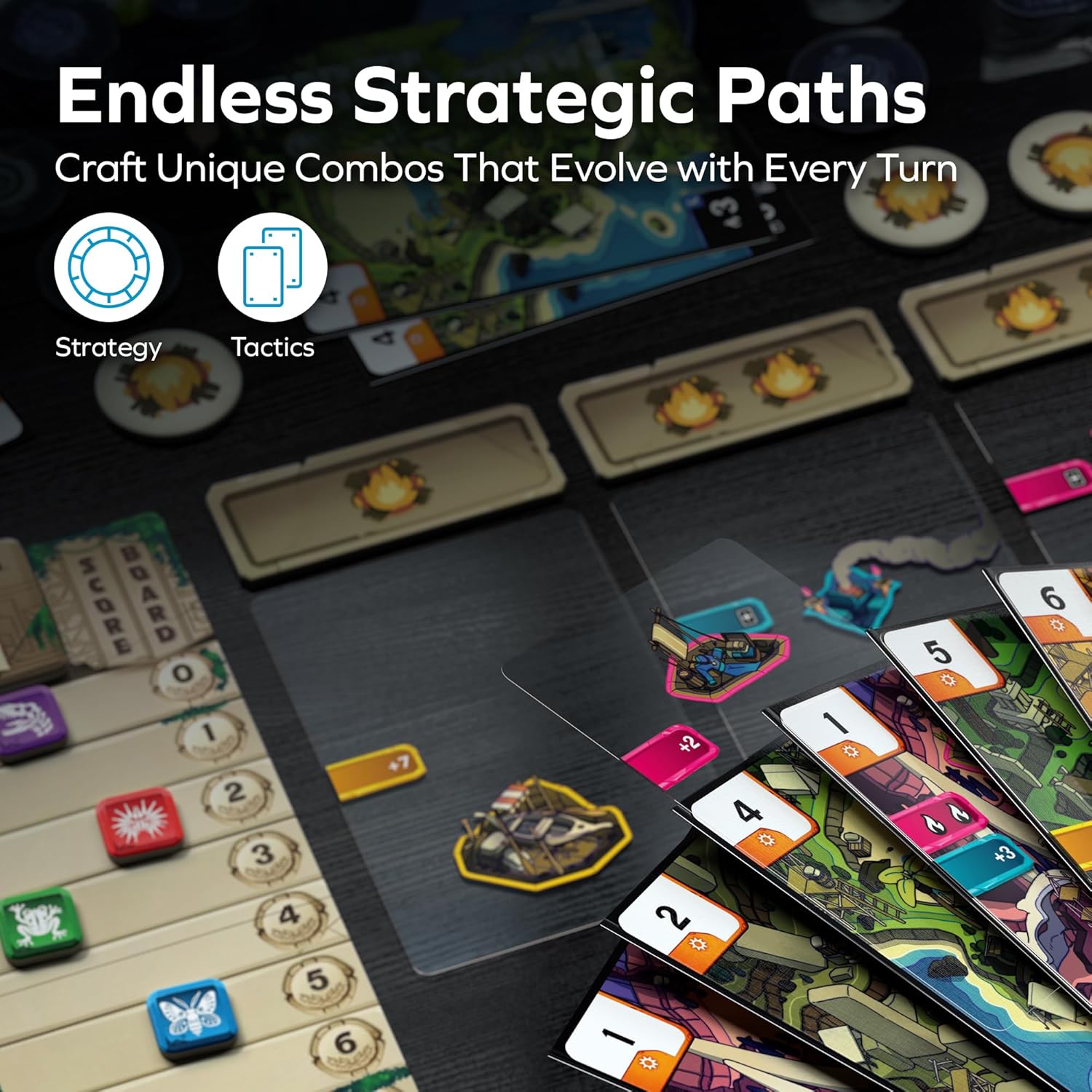 Allplay Ruins Card Game - Transparent Card-Crafting Shedding Game for 2-5 Players, Designed by John D. Clair, Ages 10+