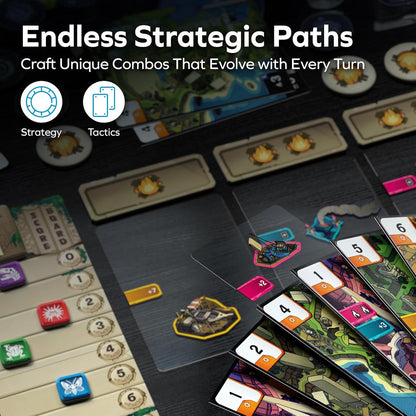 Allplay Ruins Card Game - Transparent Card-Crafting Shedding Game for 2-5 Players, Designed by John D. Clair, Ages 10+