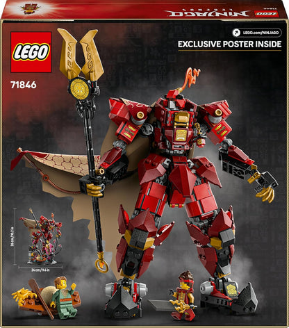 LEGO Ninjago The Fire Knight Mech Toy - Monstrosity Building Set with a Posable Figure, 2 Minifigures & a Sea Monster on a Display Stand - Birthday Gift for 14+ Year Old Boys and Teenagers - 71846