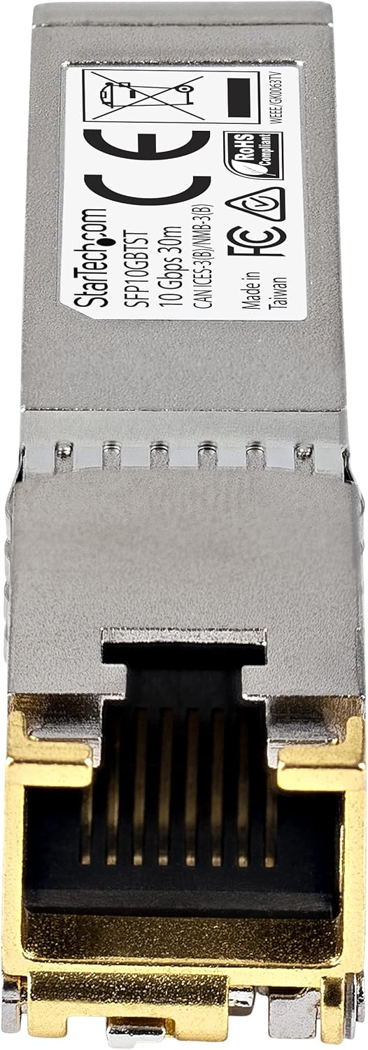 StarTech.com Cisco GLC-T Compatible SFP Module - 1000BASE-T - SFP to RJ45 Cat6/Cat5e - 1GE Gigabit Ethernet SFP - RJ-45 100m - Cisco Firepower, ASR920, IE2000 (GLCTSTTAA)