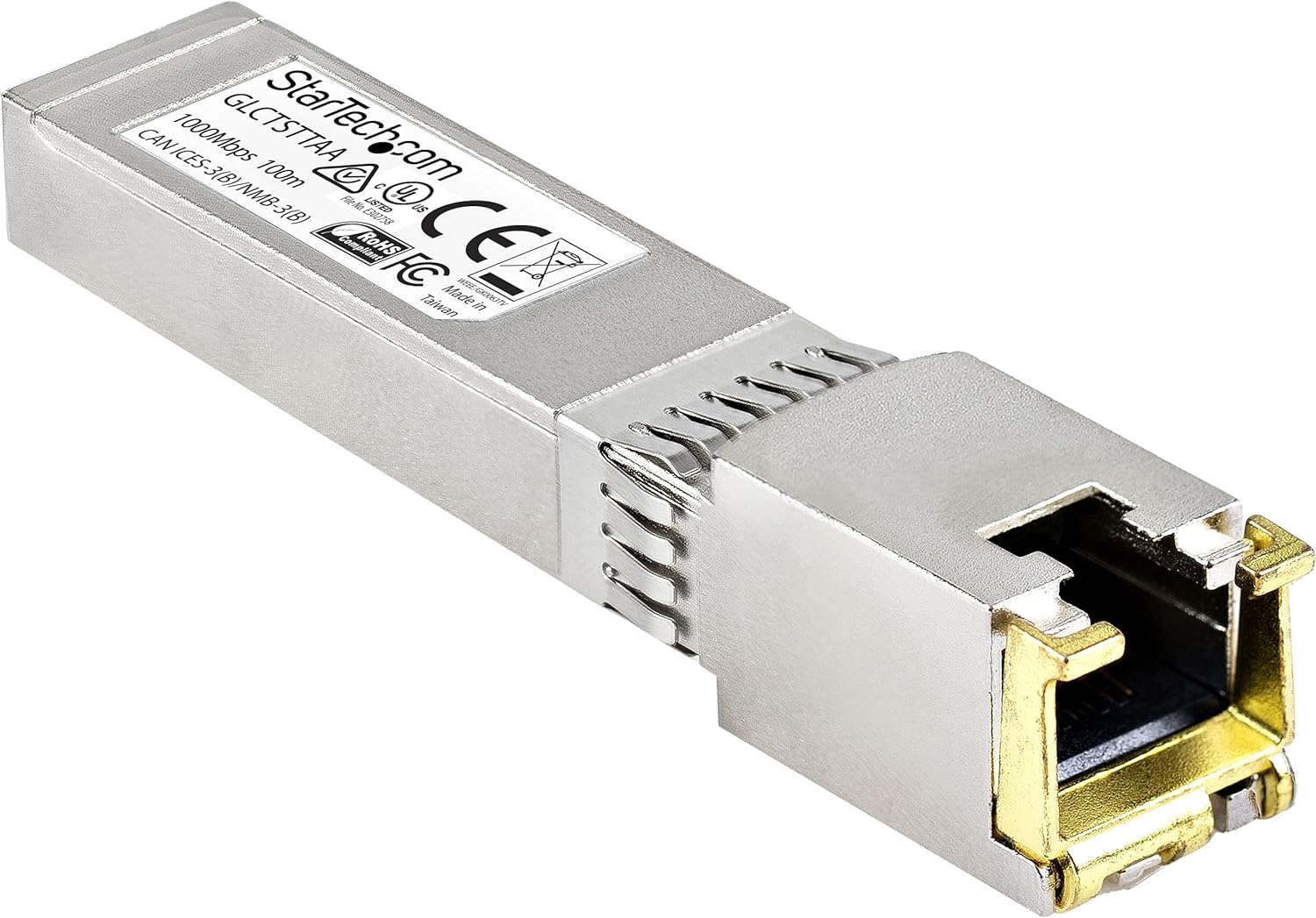 StarTech.com Cisco GLC-T Compatible SFP Module - 1000BASE-T - SFP to RJ45 Cat6/Cat5e - 1GE Gigabit Ethernet SFP - RJ-45 100m - Cisco Firepower, ASR920, IE2000 (GLCTSTTAA)