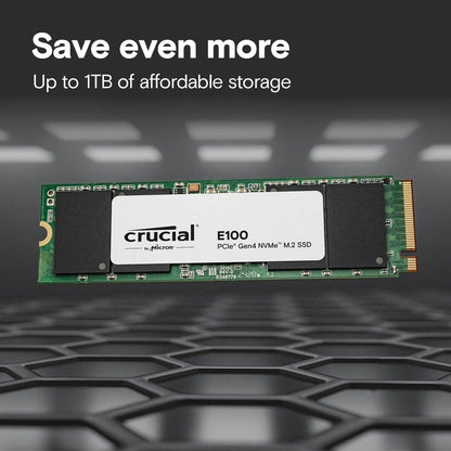 Crucial E100 2TB M.2 NVMe PCIe Gen4 Internal SSD, Up to 5,000MB/s, Laptop & Desktop Compatible - CT2000E100SSD8