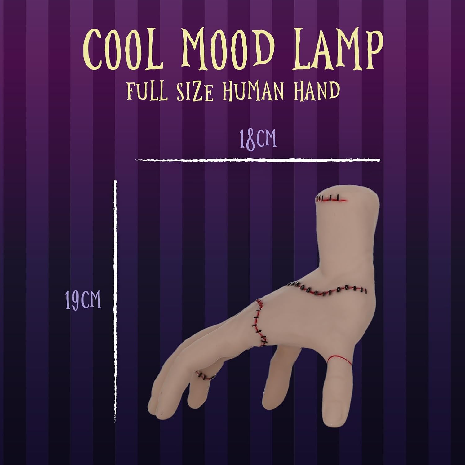 Blue Sky Studios Wednesday Light, Thing Hand Bedroom Decor, Scary Halloween Lamp, Licensed Wednesday Merchandise and Room Decor for Girls