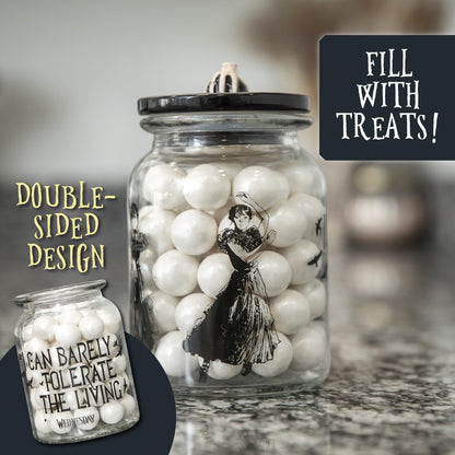 Blue Sky Studios Wednesday Biscuit Jar Food Storage Container Store Dog Treats & Sweets 20 x 12 cm Goth Kitchen Decor Ceramic Thing Lid Novelty Merchandise