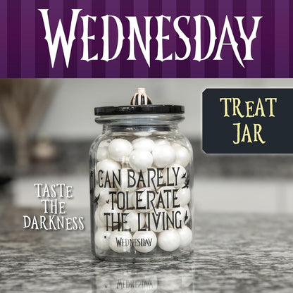 Blue Sky Studios Wednesday Biscuit Jar Food Storage Container Store Dog Treats & Sweets 20 x 12 cm Goth Kitchen Decor Ceramic Thing Lid Novelty Merchandise