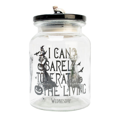 Blue Sky Studios Wednesday Biscuit Jar Food Storage Container Store Dog Treats & Sweets 20 x 12 cm Goth Kitchen Decor Ceramic Thing Lid Novelty Merchandise
