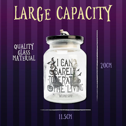 Blue Sky Studios Wednesday Biscuit Jar Food Storage Container Store Dog Treats & Sweets 20 x 12 cm Goth Kitchen Decor Ceramic Thing Lid Novelty Merchandise
