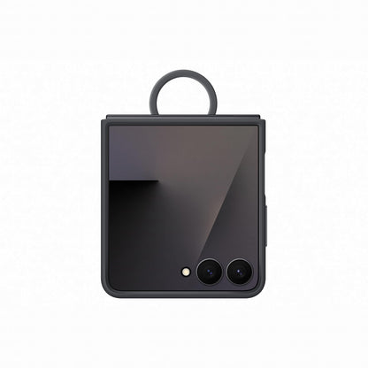 Samsung Silicone Case with Ring Custodia pieghevole in silicone con anello per Galaxy Z Flip7, Black