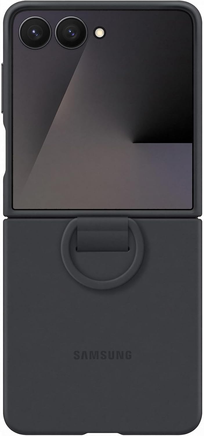 Samsung Silicone Case with Ring Custodia pieghevole in silicone con anello per Galaxy Z Flip7, Black