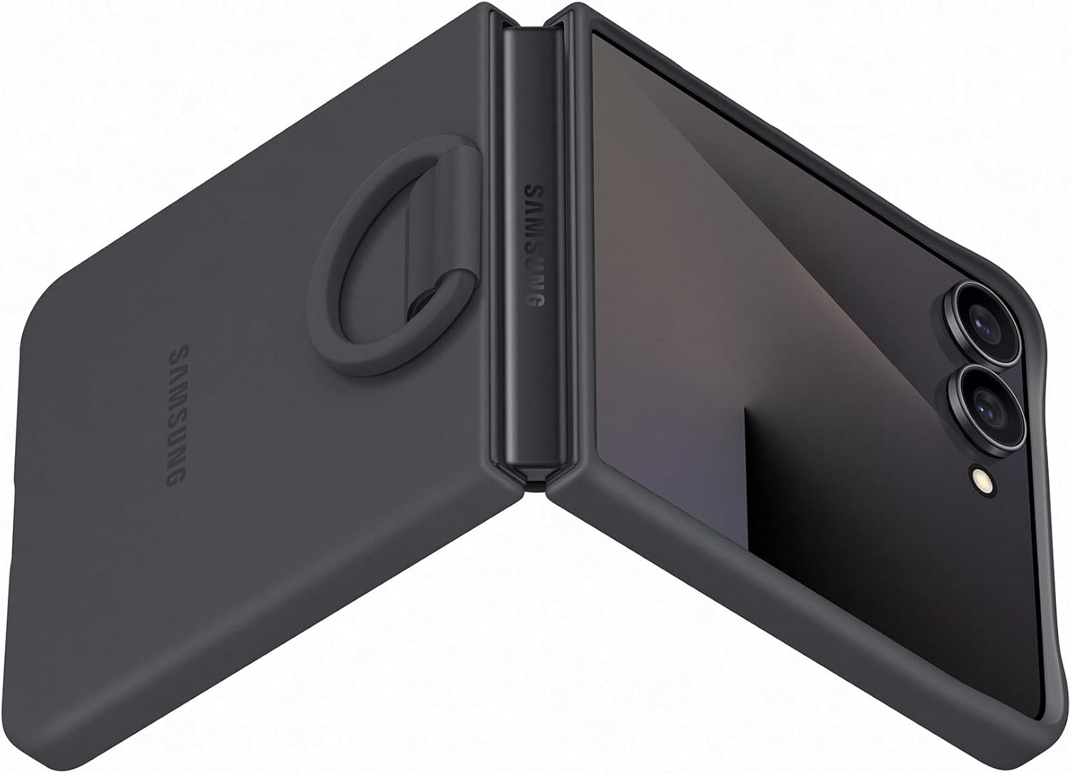 Samsung Silicone Case with Ring Custodia pieghevole in silicone con anello per Galaxy Z Flip7, Black
