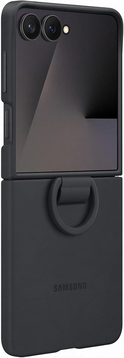 Samsung Silicone Case with Ring Custodia pieghevole in silicone con anello per Galaxy Z Flip7, Black